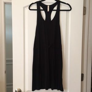 Black racer back cinched waist dress